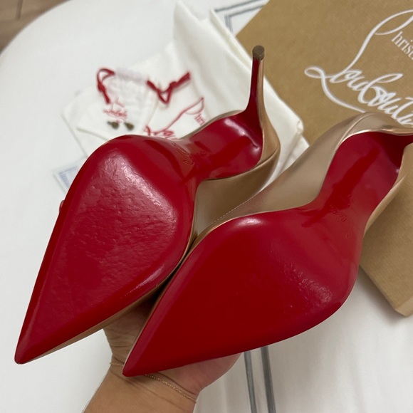 AUTHENTIC Christian Louboutin Women's Metallic Rose Gold Heels - Picture 3 of 4